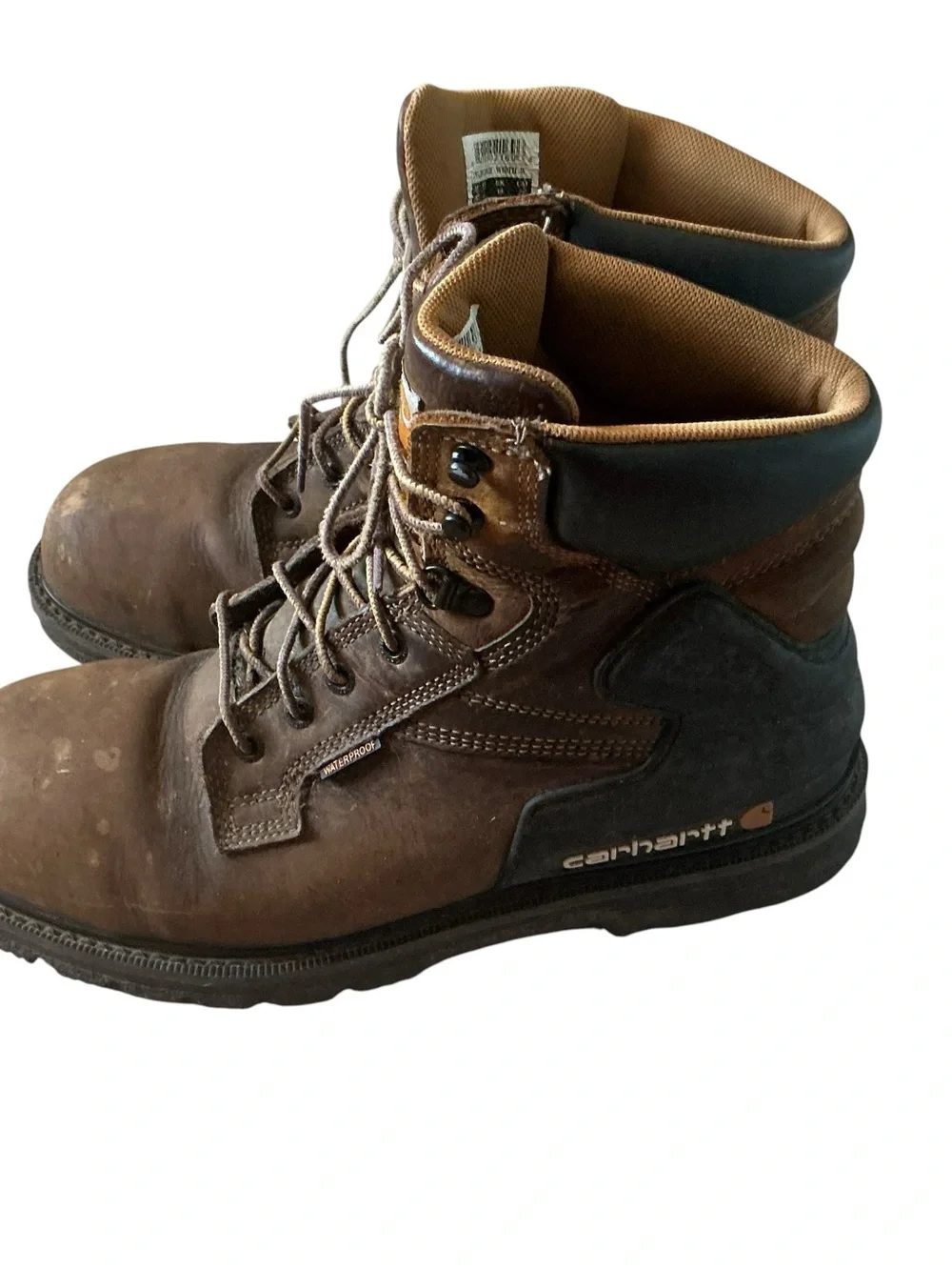 Carhartt heritage waterproof 6” steel toe work boots brown leather size 11